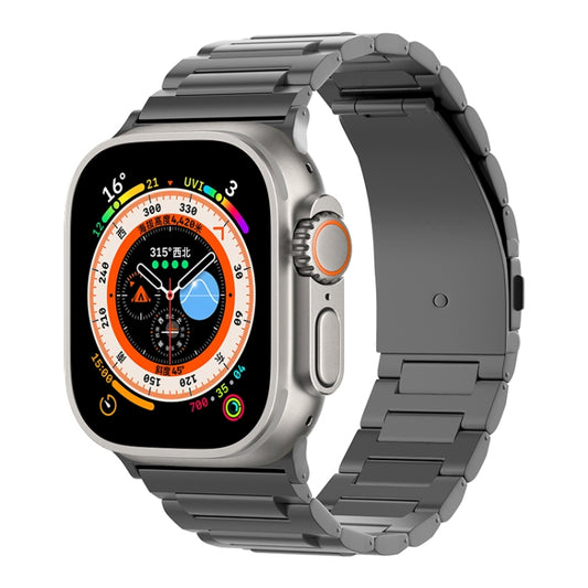 For Apple Watch Series 8 45mm I-Shaped Titanium Watch Band(Black) by buy2fix