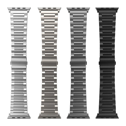 For Apple Watch Series 8 45mm I-Shaped Titanium Watch Band(Black) by buy2fix