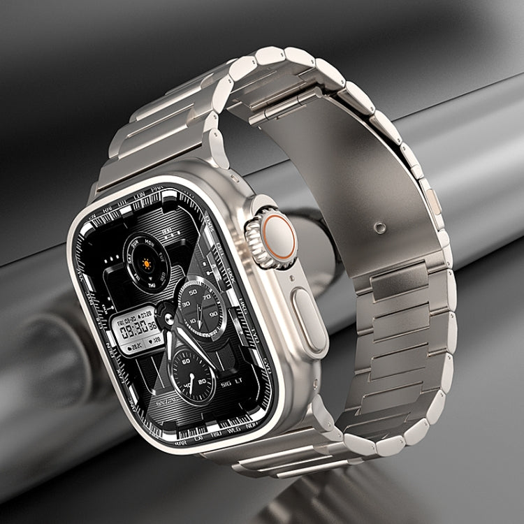 For Apple Watch SE 2023 44mm I-Shaped Titanium Watch Band(Sliver) by buy2fix