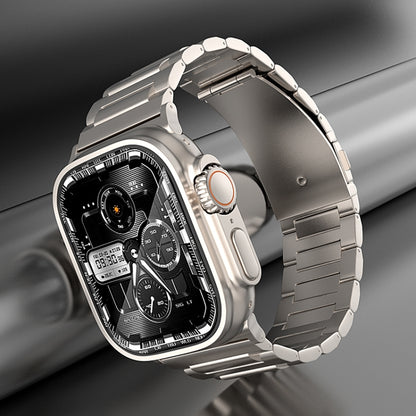 For Apple Watch SE 2023 44mm I-Shaped Titanium Watch Band(Sliver) by buy2fix