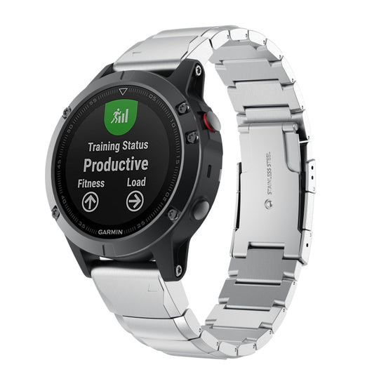 For Garmin Fenix 7S Solar Tortoise Shell 20mm Stainless Steel Watch Band(Sliver)