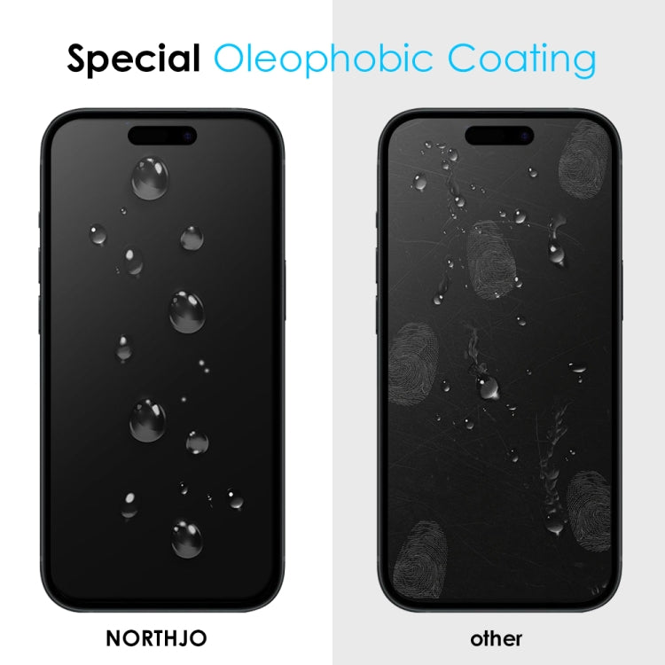 For iPhone 15 NORTHJO A++ 28 Degree Privacy Full Glue Silk Printing Tempered Glass Film - iPhone 15 Tempered Glass by NORTHJO | Online Shopping UK | buy2fix