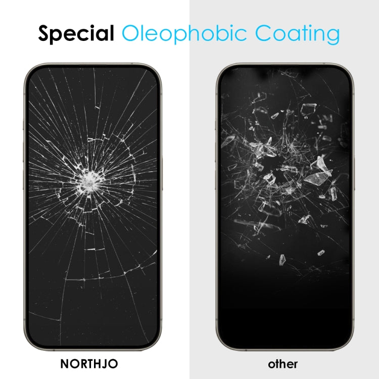 For iPhone 14 Pro NORTHJO A++ 28 Degree Privacy Full Glue Silk Printing Tempered Glass Film - iPhone 14 Pro Tempered Glass by NORTHJO | Online Shopping UK | buy2fix