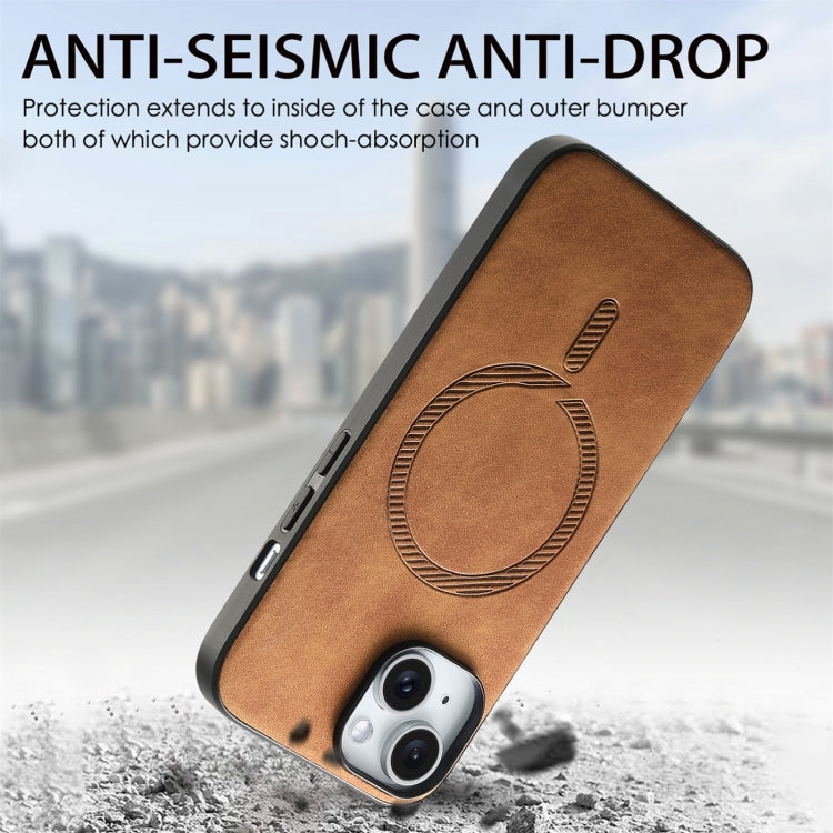 For iPhone 16 Pro Solid Color Retro Magsafe PU Back Cover Phone Case(Brown) by buy2fix