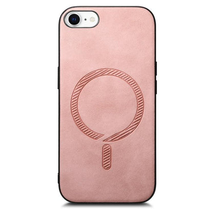 For iPhone 16e Solid Color Retro Magsafe PU Back Cover Phone Case(Pink) - iPhone 16e Cases by buy2fix | Online Shopping UK | buy2fix