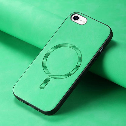 For iPhone 16e Solid Color Retro Magsafe PU Back Cover Phone Case(Green) - iPhone 16e Cases by buy2fix | Online Shopping UK | buy2fix