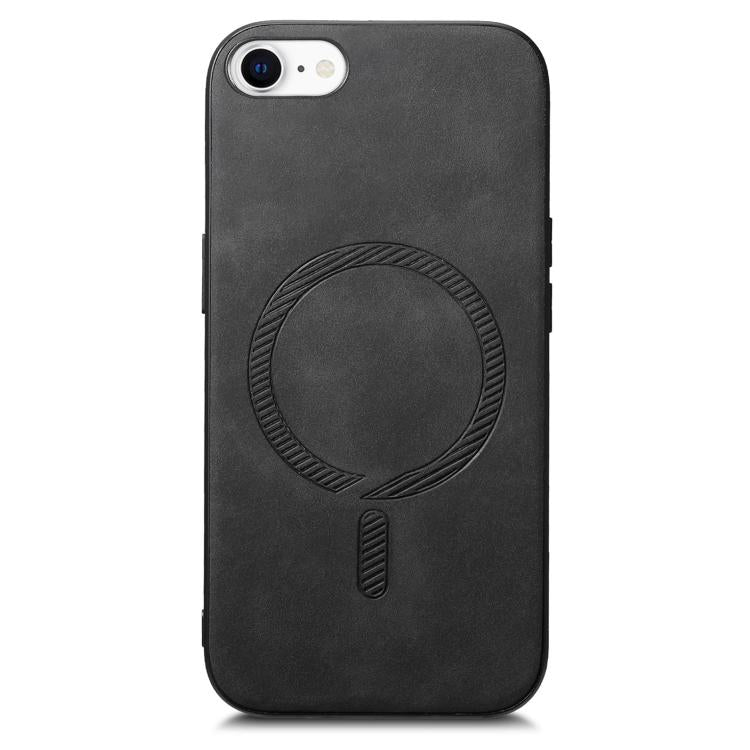 For iPhone 16e Solid Color Retro Magsafe PU Back Cover Phone Case(Black) - iPhone 16e Cases by buy2fix | Online Shopping UK | buy2fix