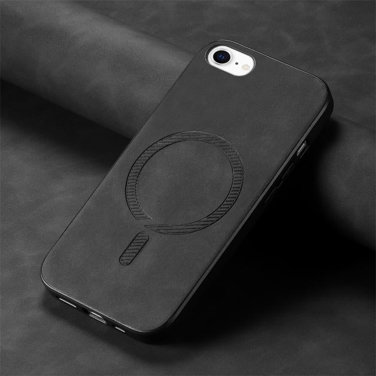 For iPhone 16e Solid Color Retro Magsafe PU Back Cover Phone Case(Black) - iPhone 16e Cases by buy2fix | Online Shopping UK | buy2fix