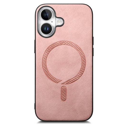 For iPhone 17 Solid Color Retro Magsafe PU Back Cover Phone Case(Pink) - iPhone 17 Cases by buy2fix | Online Shopping UK | buy2fix