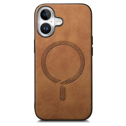 For iPhone 17 Solid Color Retro Magsafe PU Back Cover Phone Case(Brown) - iPhone 17 Cases by buy2fix | Online Shopping UK | buy2fix