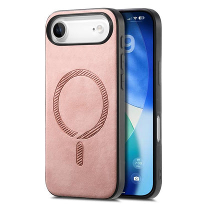 For iPhone Air Solid Color Retro Magsafe PU Back Cover Phone Case(Pink) - iPhone Air Cases by buy2fix | Online Shopping UK | buy2fix