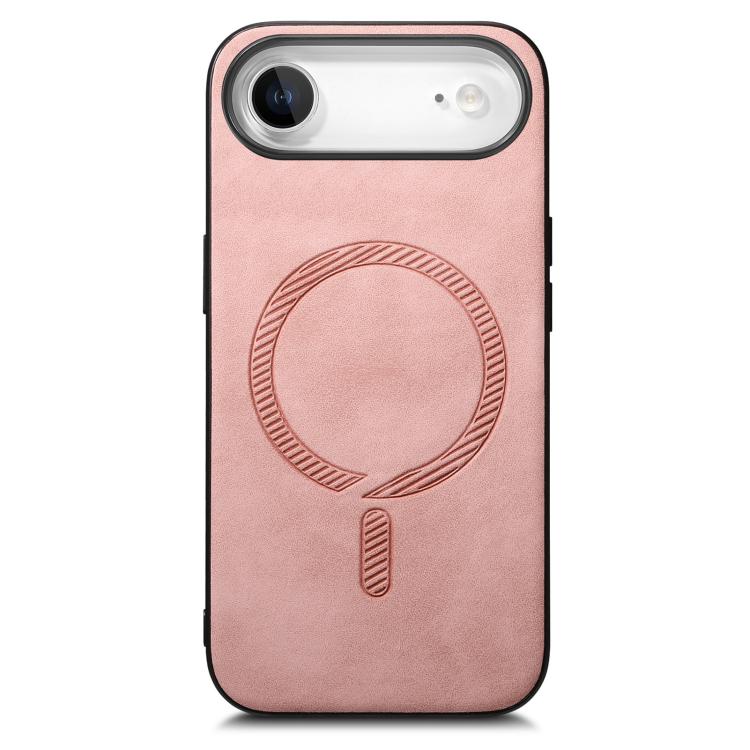 For iPhone Air Solid Color Retro Magsafe PU Back Cover Phone Case(Pink) - iPhone Air Cases by buy2fix | Online Shopping UK | buy2fix