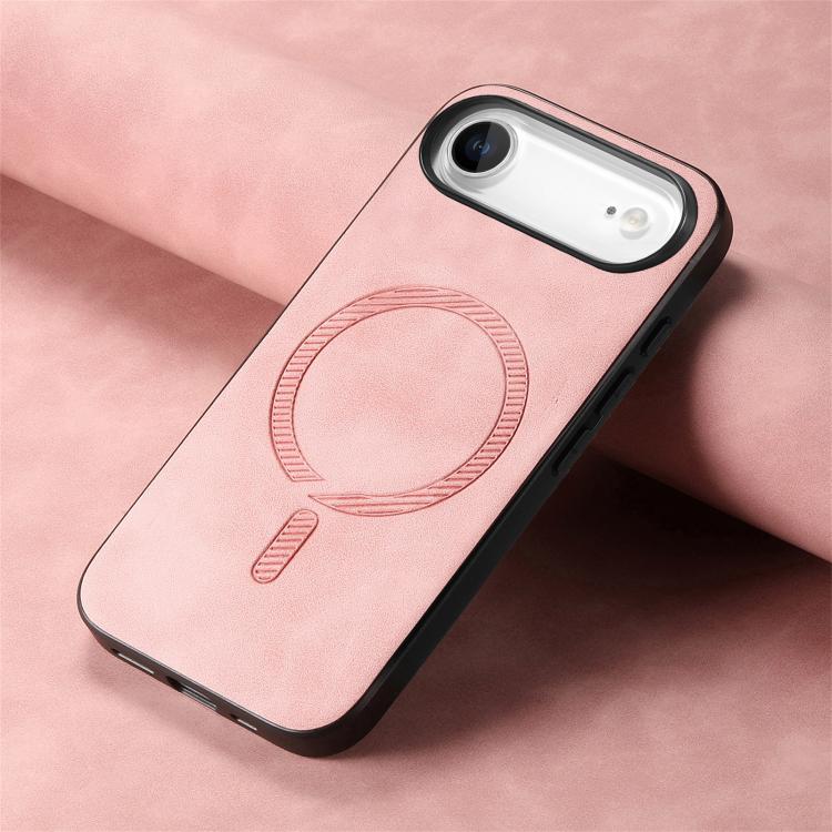 For iPhone Air Solid Color Retro Magsafe PU Back Cover Phone Case(Pink) - iPhone Air Cases by buy2fix | Online Shopping UK | buy2fix