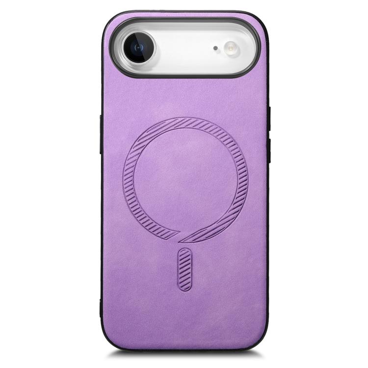 For iPhone Air Solid Color Retro Magsafe PU Back Cover Phone Case(Purple) - iPhone Air Cases by buy2fix | Online Shopping UK | buy2fix