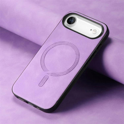 For iPhone Air Solid Color Retro Magsafe PU Back Cover Phone Case(Purple) - iPhone Air Cases by buy2fix | Online Shopping UK | buy2fix