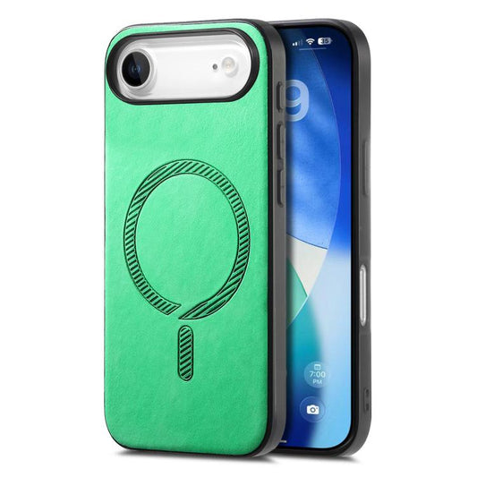 For iPhone Air Solid Color Retro Magsafe PU Back Cover Phone Case(Green) - iPhone Air Cases by buy2fix | Online Shopping UK | buy2fix