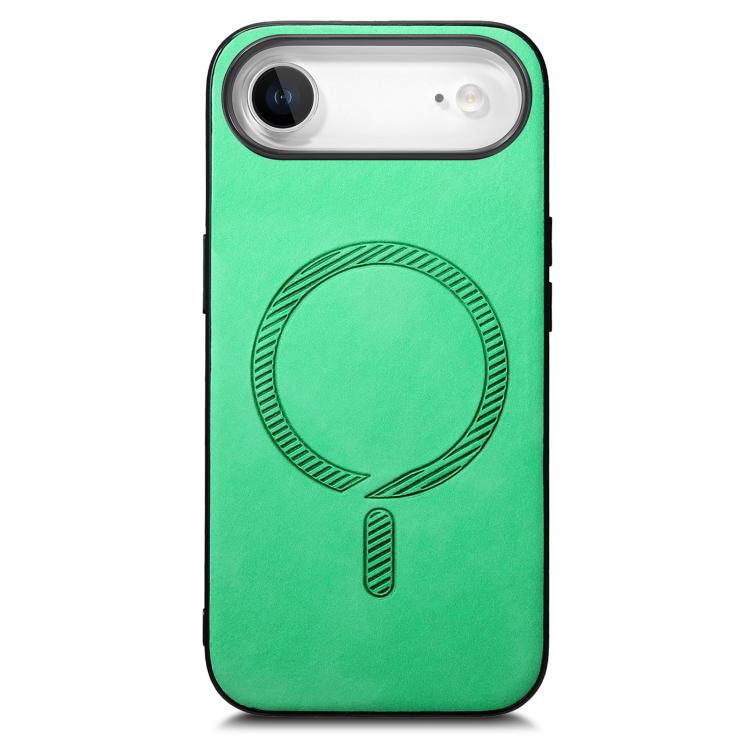 For iPhone Air Solid Color Retro Magsafe PU Back Cover Phone Case(Green) - iPhone Air Cases by buy2fix | Online Shopping UK | buy2fix