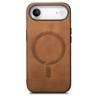 For iPhone Air Solid Color Retro Magsafe PU Back Cover Phone Case(Brown) - iPhone Air Cases by buy2fix | Online Shopping UK | buy2fix