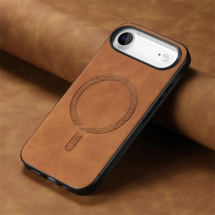 For iPhone Air Solid Color Retro Magsafe PU Back Cover Phone Case(Brown) - iPhone Air Cases by buy2fix | Online Shopping UK | buy2fix