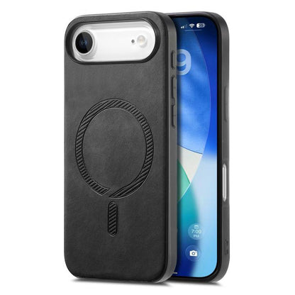 For iPhone Air Solid Color Retro Magsafe PU Back Cover Phone Case(Black) - iPhone Air Cases by buy2fix | Online Shopping UK | buy2fix