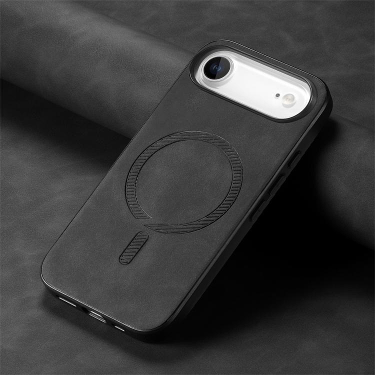 For iPhone Air Solid Color Retro Magsafe PU Back Cover Phone Case(Black) - iPhone Air Cases by buy2fix | Online Shopping UK | buy2fix