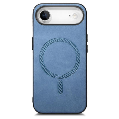 For iPhone Air Solid Color Retro Magsafe PU Back Cover Phone Case(Blue) - iPhone Air Cases by buy2fix | Online Shopping UK | buy2fix