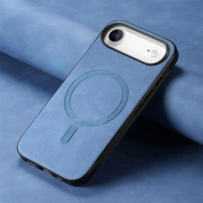 For iPhone Air Solid Color Retro Magsafe PU Back Cover Phone Case(Blue) - iPhone Air Cases by buy2fix | Online Shopping UK | buy2fix