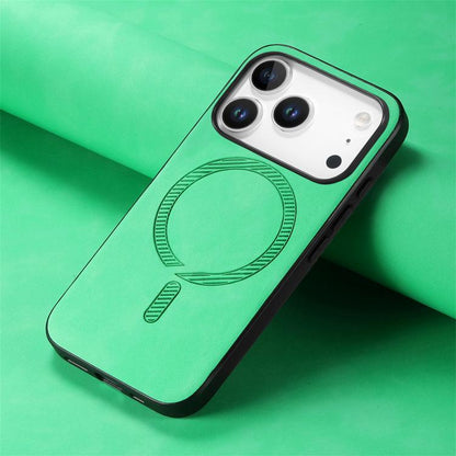 For iPhone 17 Pro Solid Color Retro Magsafe PU Back Cover Phone Case(Green) - iPhone 17 Pro Cases by buy2fix | Online Shopping UK | buy2fix