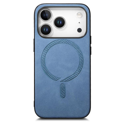 For iPhone 17 Pro Max Solid Color Retro Magsafe PU Back Cover Phone Case(Blue) - iPhone 17 Pro Max Cases by buy2fix | Online Shopping UK | buy2fix