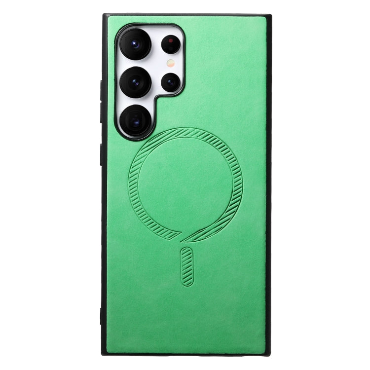 For Samsung Galaxy S25+ 5G Solid Color Retro Magsafe PU Back Cover Phone Case(Green) by buy2fix