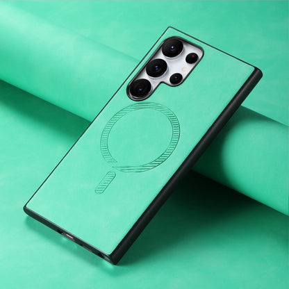 For Samsung Galaxy S25+ 5G Solid Color Retro Magsafe PU Back Cover Phone Case(Green) by buy2fix