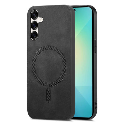For Samsung Galaxy S25+ 5G Solid Color Retro Magsafe PU Back Cover Phone Case(Black) by buy2fix