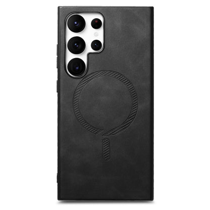 For Samsung Galaxy S25+ 5G Solid Color Retro Magsafe PU Back Cover Phone Case(Black) by buy2fix