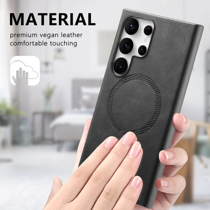 For Samsung Galaxy S25+ 5G Solid Color Retro Magsafe PU Back Cover Phone Case(Black) by buy2fix