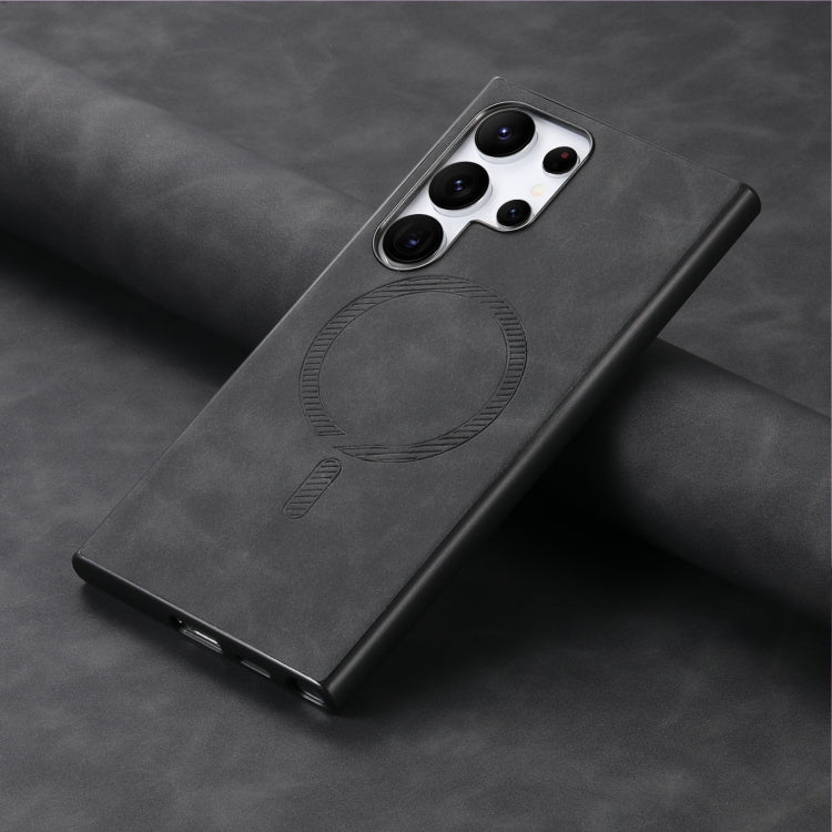 For Samsung Galaxy S25+ 5G Solid Color Retro Magsafe PU Back Cover Phone Case(Black) by buy2fix