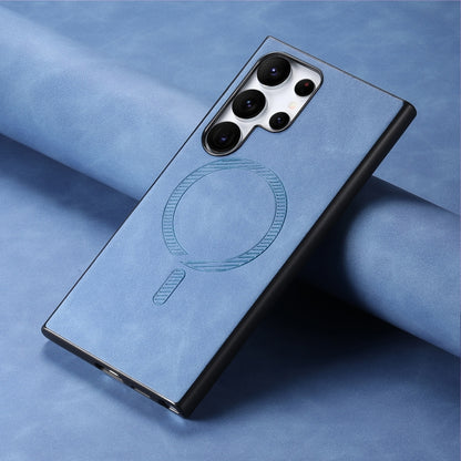 For Samsung Galaxy S25+ 5G Solid Color Retro Magsafe PU Back Cover Phone Case(Blue) by buy2fix