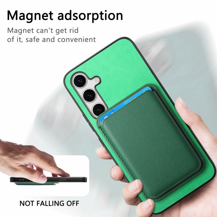 For Samsung Galaxy S25+ 5G Retro Magsafe Card Bag PU Back Cover Phone Case(Green) by buy2fix