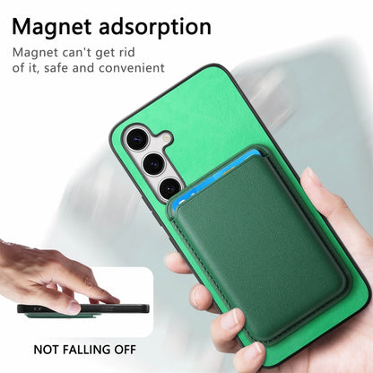 For Samsung Galaxy S25+ 5G Retro Magsafe Card Bag PU Back Cover Phone Case(Green) by buy2fix