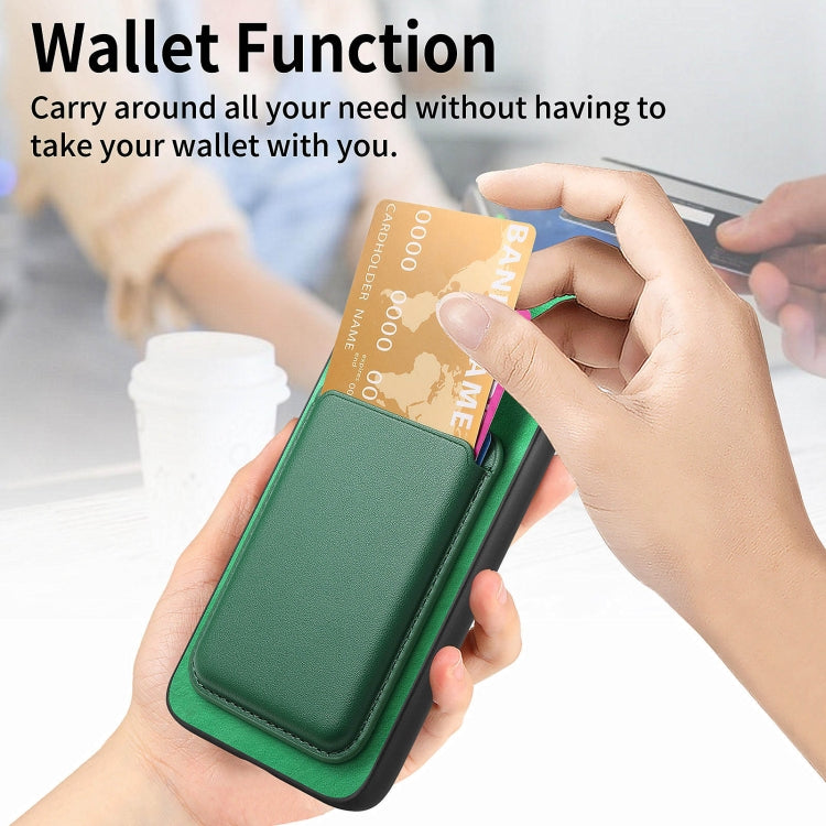 For Samsung Galaxy S25+ 5G Retro Magsafe Card Bag PU Back Cover Phone Case(Green) by buy2fix