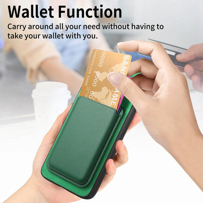 For Samsung Galaxy S25+ 5G Retro Magsafe Card Bag PU Back Cover Phone Case(Green) by buy2fix
