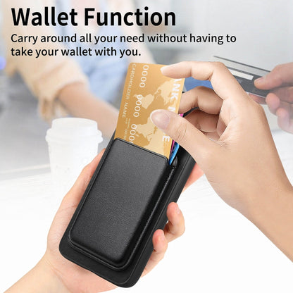 For Samsung Galaxy S25+ 5G Retro Magsafe Card Bag PU Back Cover Phone Case(Black) by buy2fix