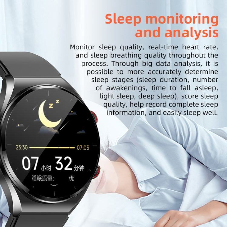 E09 Pro 1.32 inch Color Screen Smart Watch, Support Bluetooth Call / ECG Electrocardiogram(Black) by buy2fix