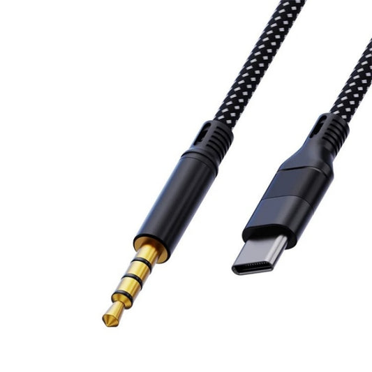 JS-101 USB-C / Type-C to 3.5mm Audio Cable Braided HiFi Sound AUX Cord, Length: 1.2m by buy2fix