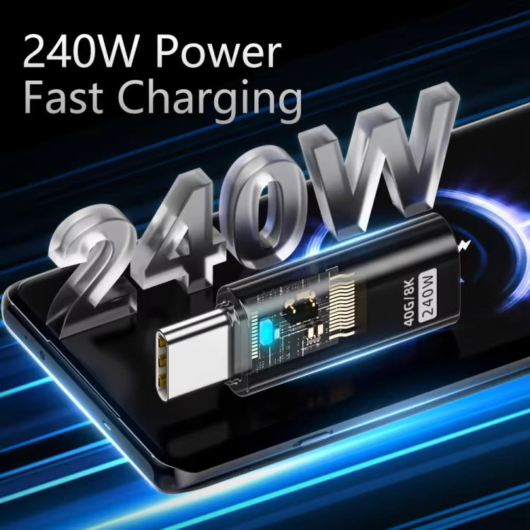 Type-C Male to Type-C Female 240W Data Transmission Charging Converter Adapter by buy2fix