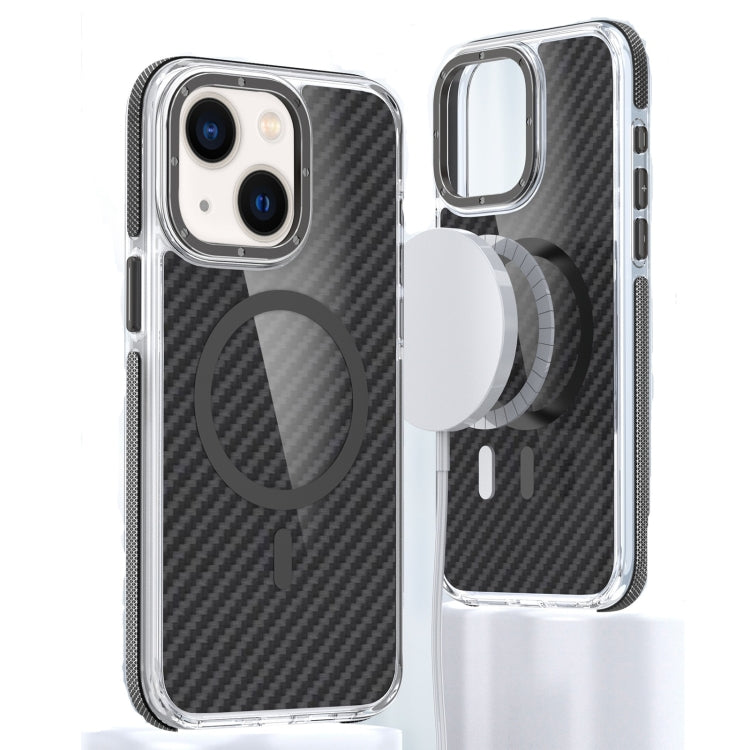 For iPhone 13 Magsafe Dual-Color Carbon Fiber Phone Case(Black) by buy2fix