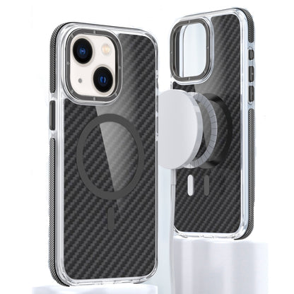 For iPhone 13 Magsafe Dual-Color Carbon Fiber Phone Case(Black) by buy2fix