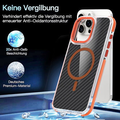 For iPhone 12 Pro Magsafe Dual-Color Carbon Fiber Phone Case(Grey) by buy2fix