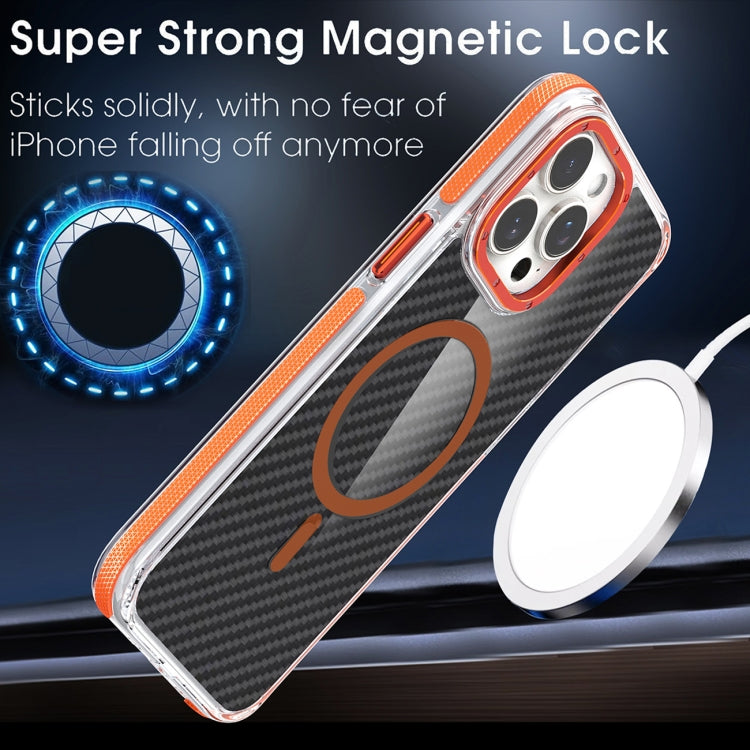 For iPhone 12 Magsafe Dual-Color Carbon Fiber Phone Case(Black) by buy2fix
