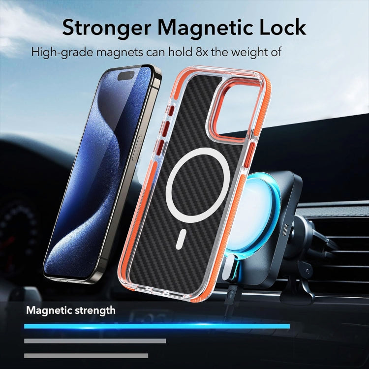 For iPhone 13 Pro Magsafe Dual-Color Carbon Fiber Phone Case(Black) by buy2fix