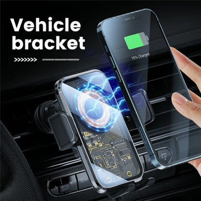 X11 15W Fast Charger Car Air Vent Hook Wireless Charger Intelligent Induction(Silver) - Wireless Charger Holders by buy2fix | Online Shopping UK | buy2fix